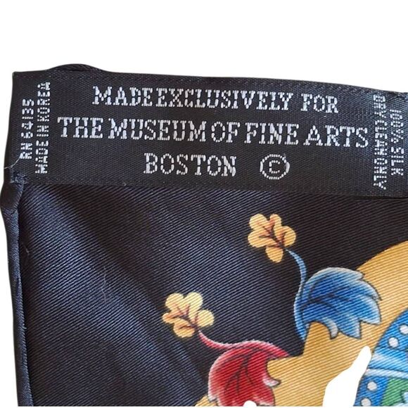 Museum of Fine Arts Boston Silk Scarf – 100% Silk Square, Multicolor Floral Prin - Picture 7 of 9